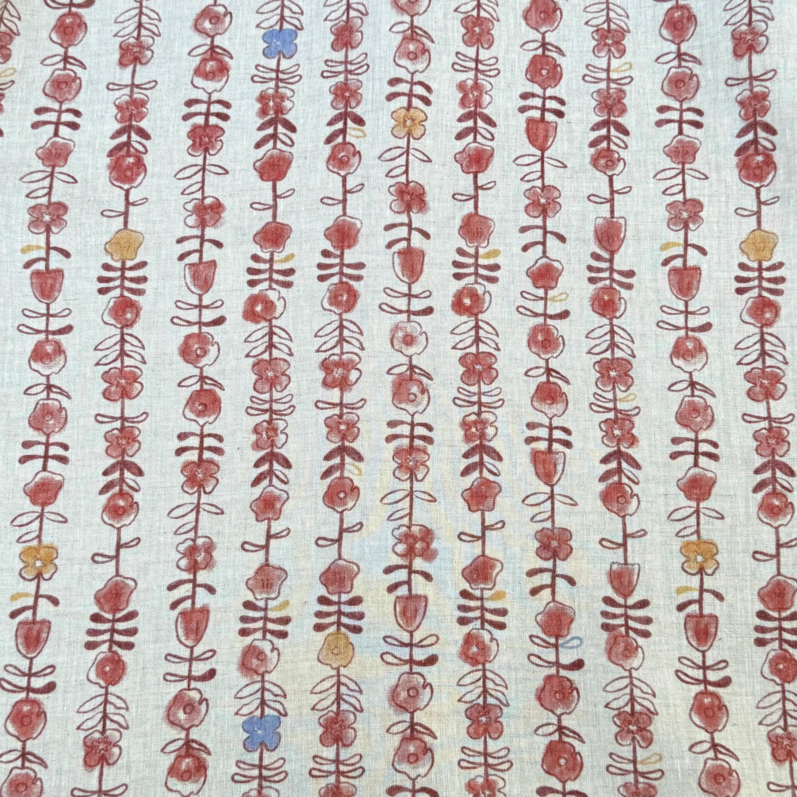 Linen Shirt Breathable - 1yard Unique flowers print fabric for