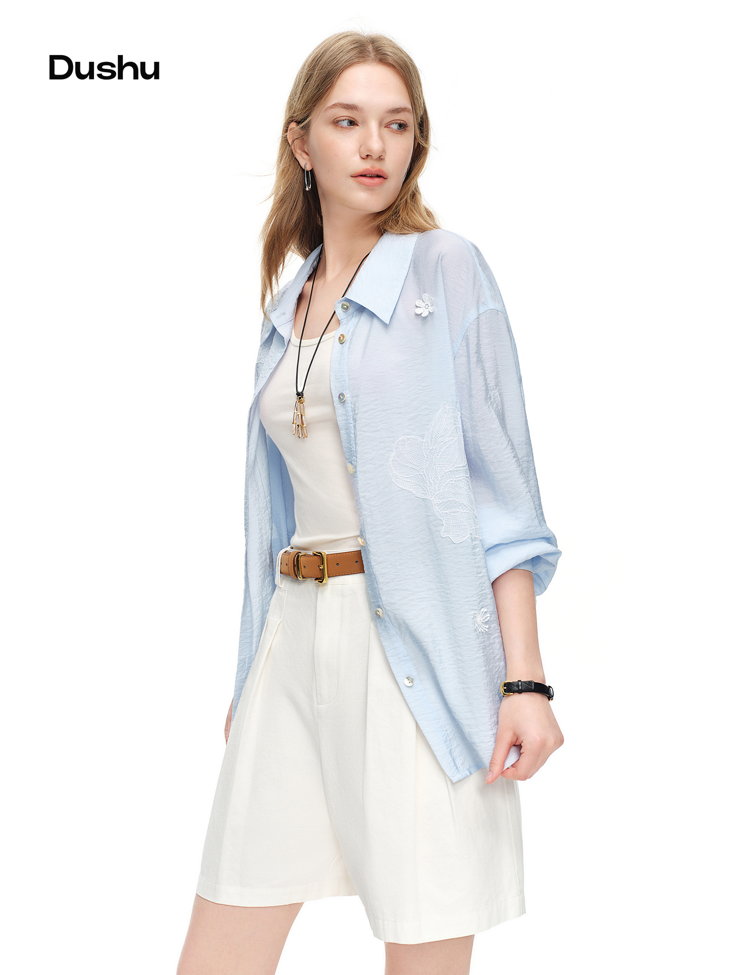 Resort Shirt Floral - DUSHU 2026 Summer Women's Lightweight Silk