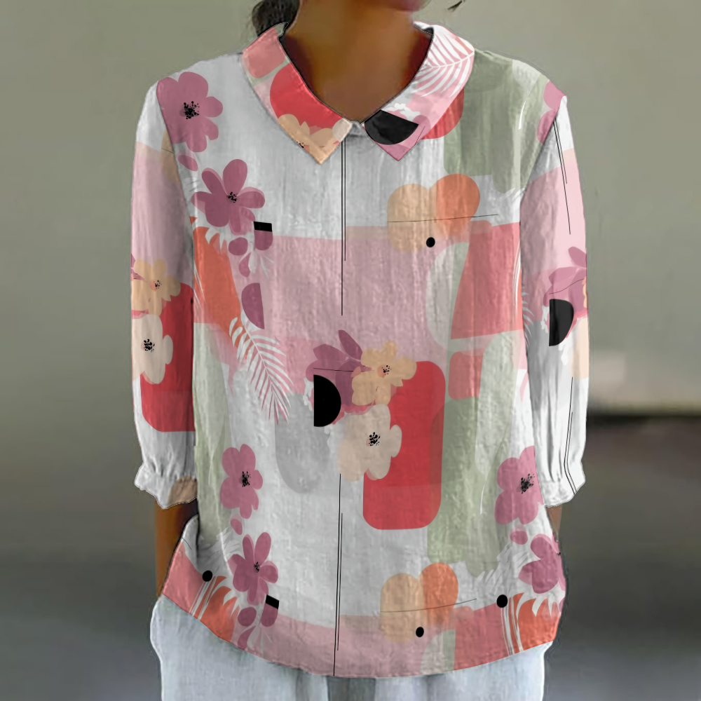 Resort Shirt Floral - Women's Floral Shirt Cute 3/4 Sleeve