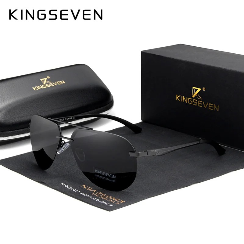 Sunglasses Aviator Polarized - KINGSEVEN Rimless Pilot Sunglasses Polarized UV400