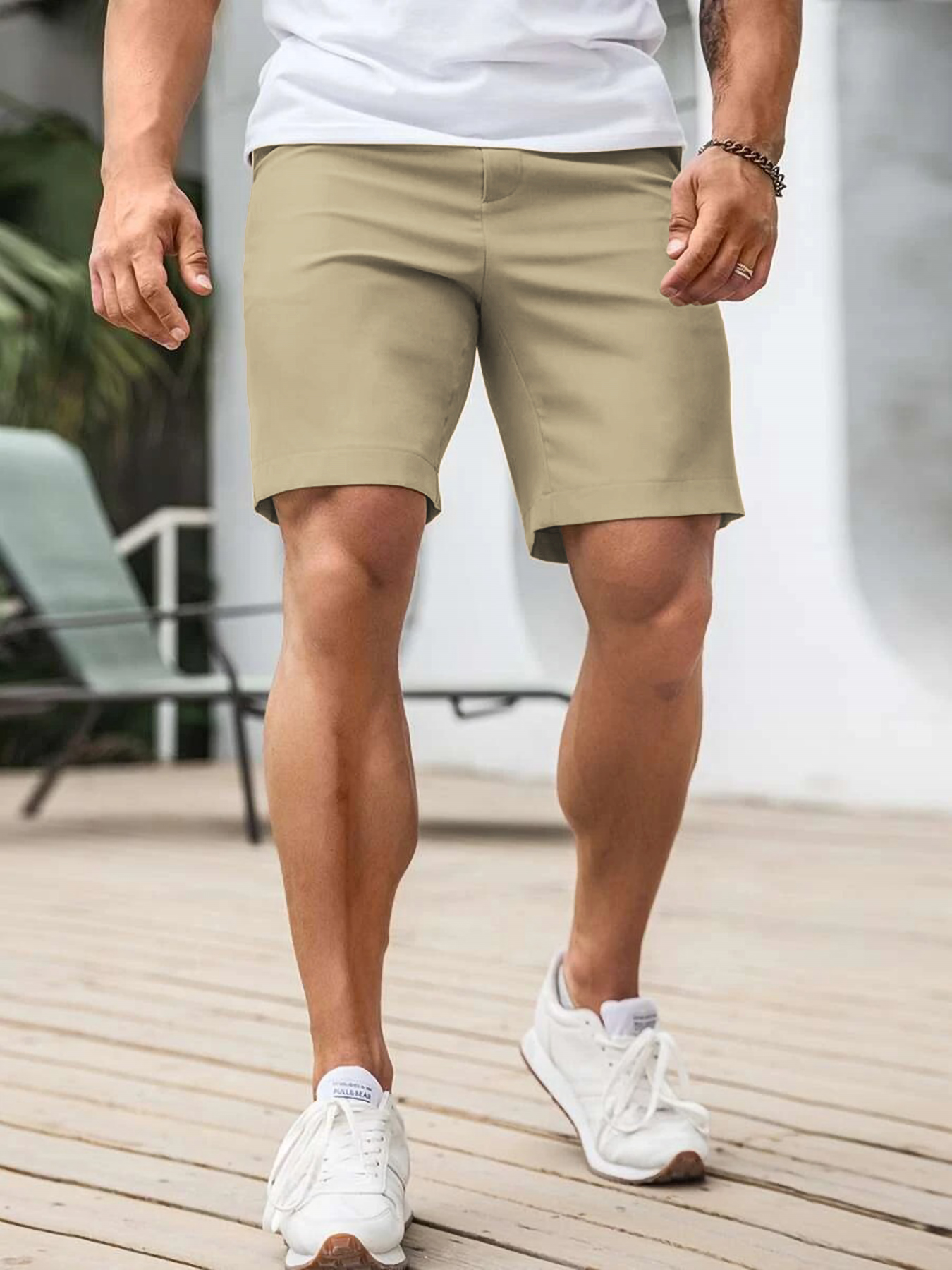 Shorts Chino Slim - Men's Contrast Trim Chino Shorts mid