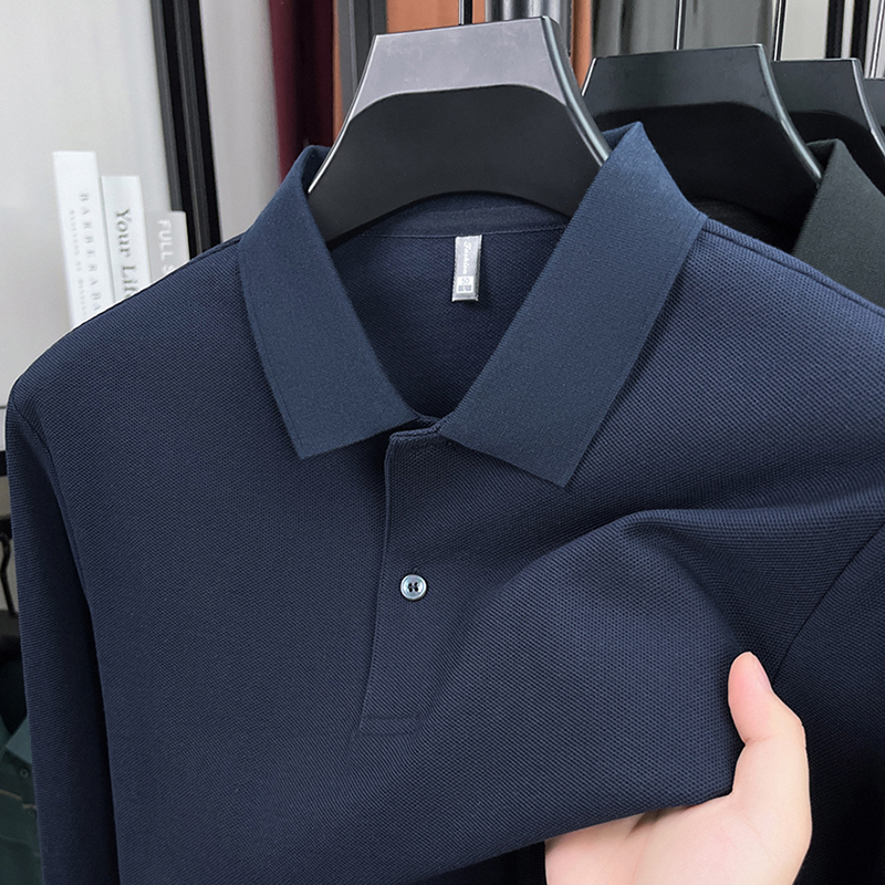 Polo Shirt Pique - 100%pure cotton autumn winter men's high-end