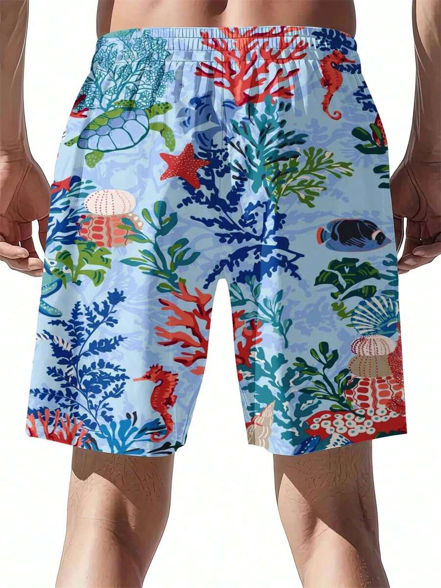 Mens Tropical Coral Print Swim - Swim Trunk Quick Dry reseña y precio