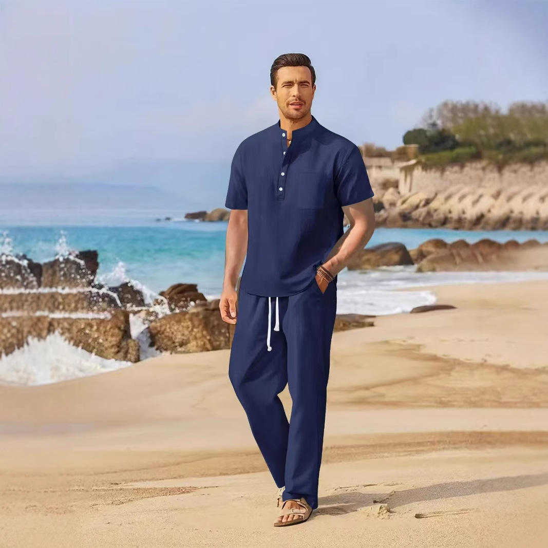 Loose Casual Cotton Linen Men' - Linen Shirt Breathable reseña y precio