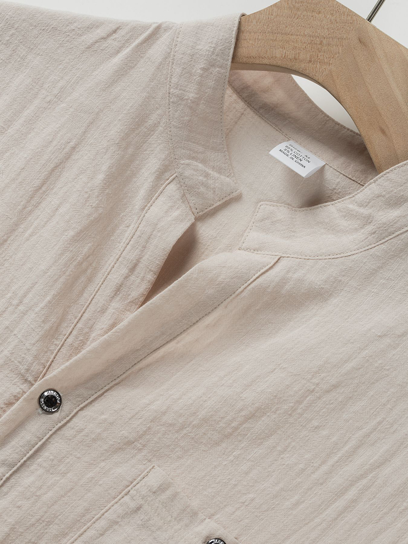 Men's Cotton Linen Henley Shir - Linen Shirt Breathable reseña y precio