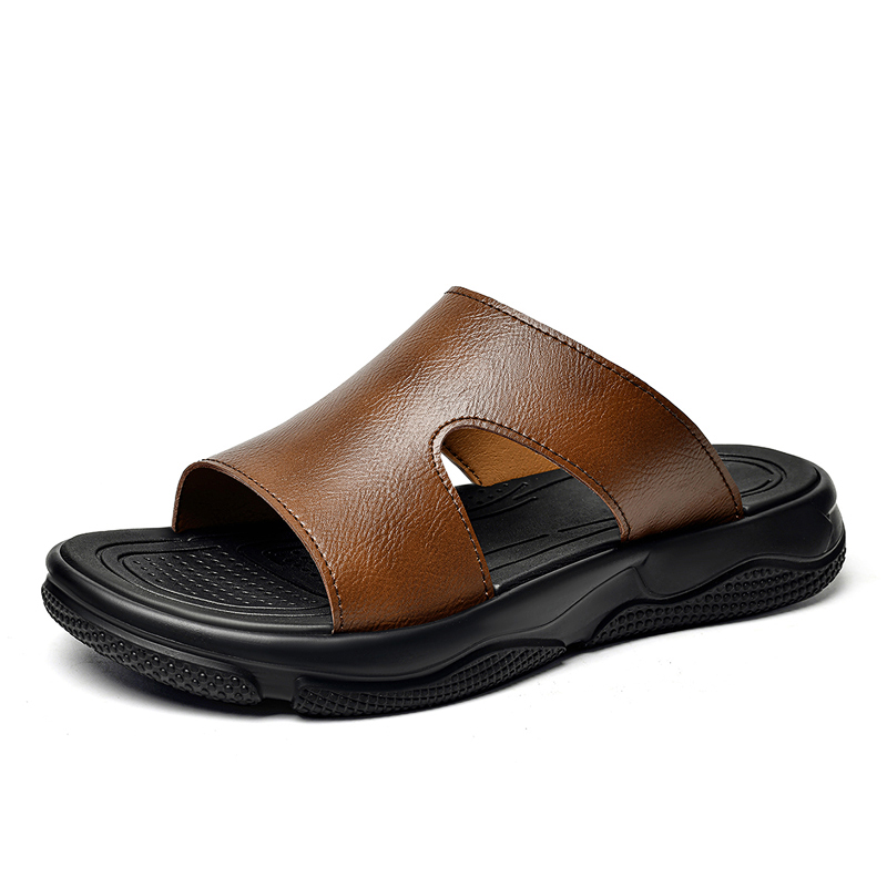 Men's Leather Slide Sandals No - Flip Flop Leather Men reseña y precio