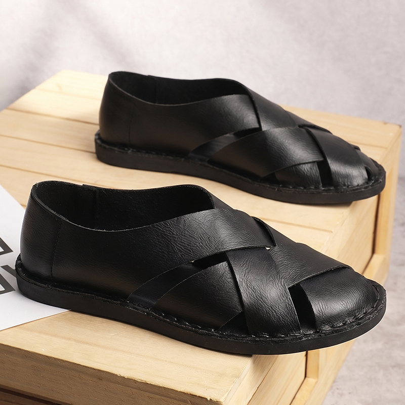 Summer Men's Cut-out Sandals N - Flip Flop Leather Men reseña y precio