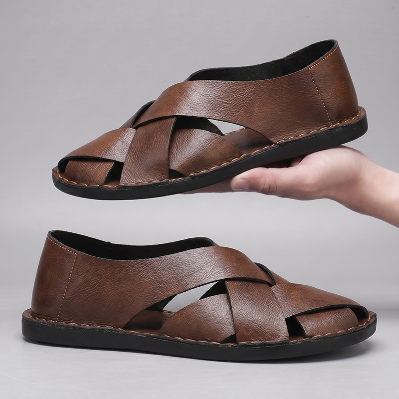 Summer Men's Cut-out Sandals N - Flip Flop Leather Men reseña y precio