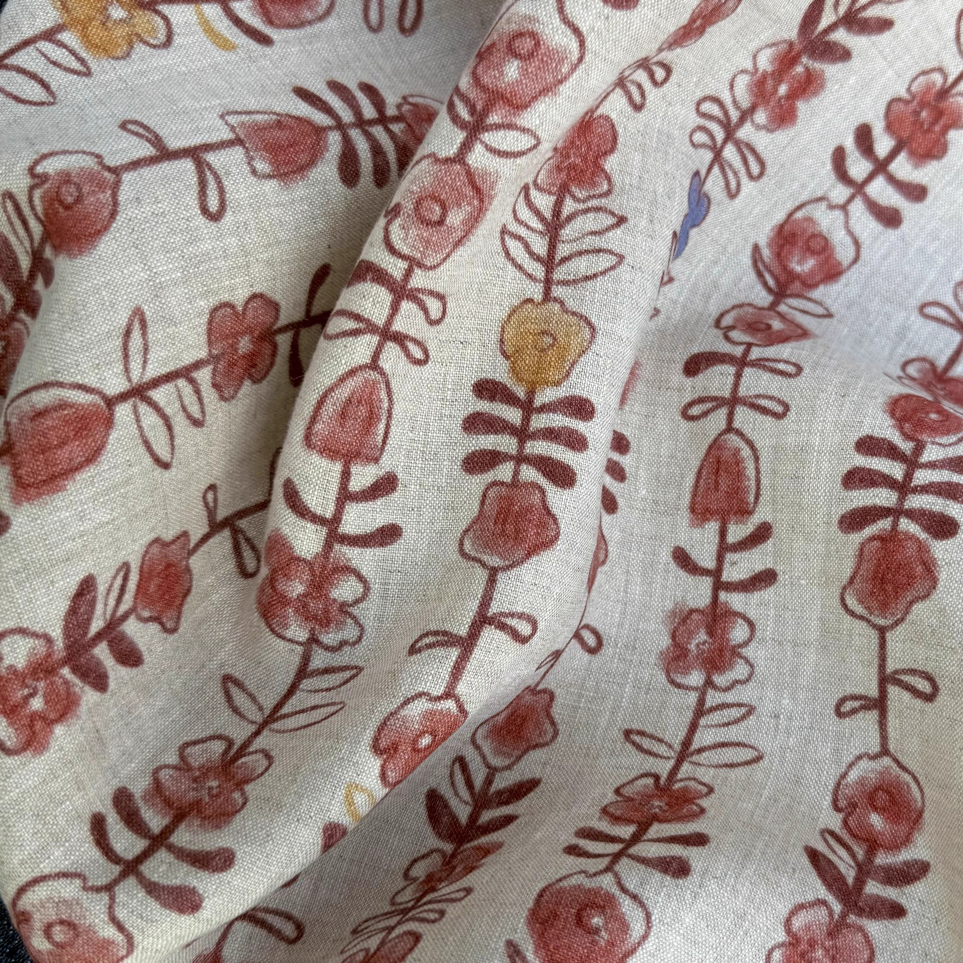 1yard Unique flowers print fab - Linen Shirt Breathable reseña y precio