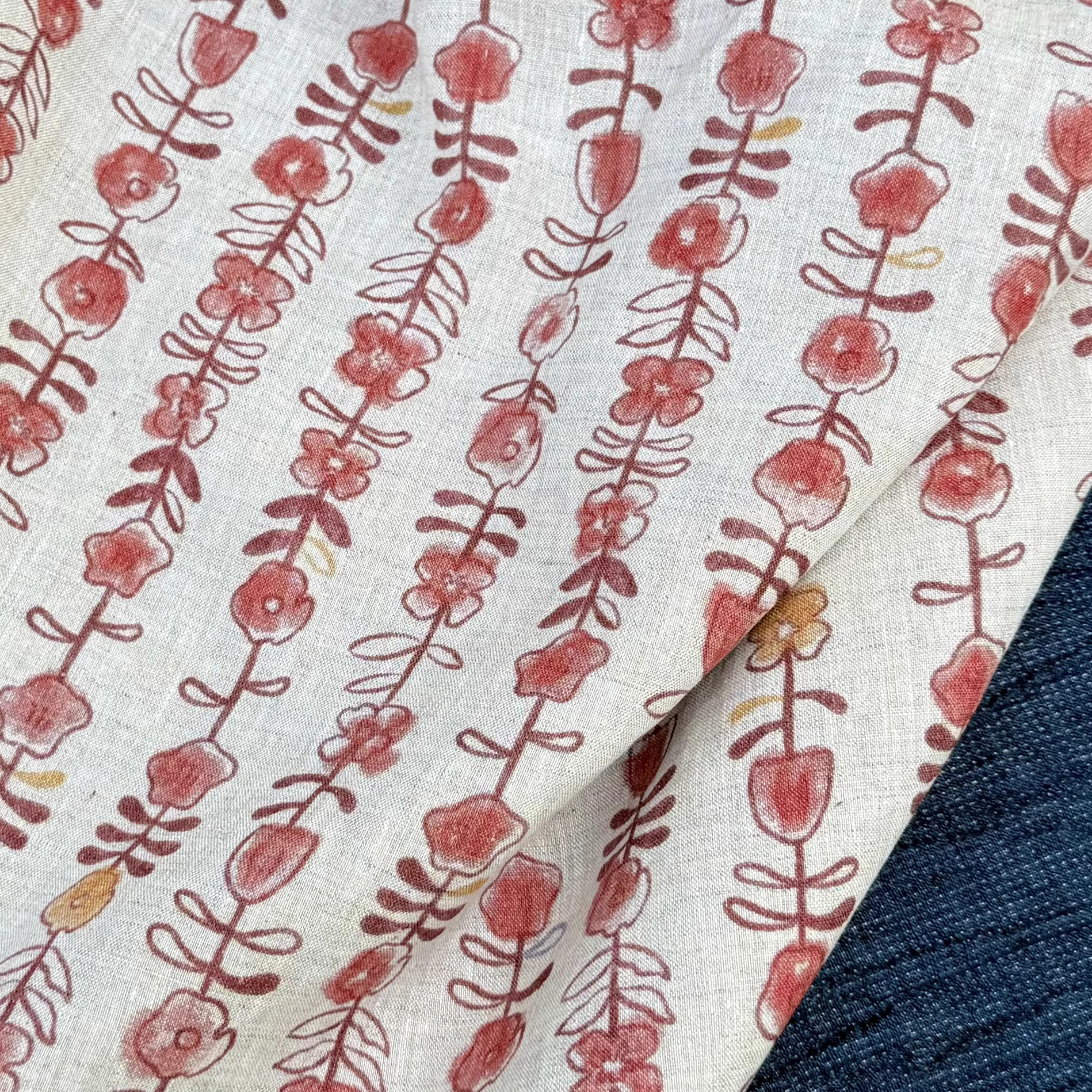 1yard Unique flowers print fab - Linen Shirt Breathable reseña y precio