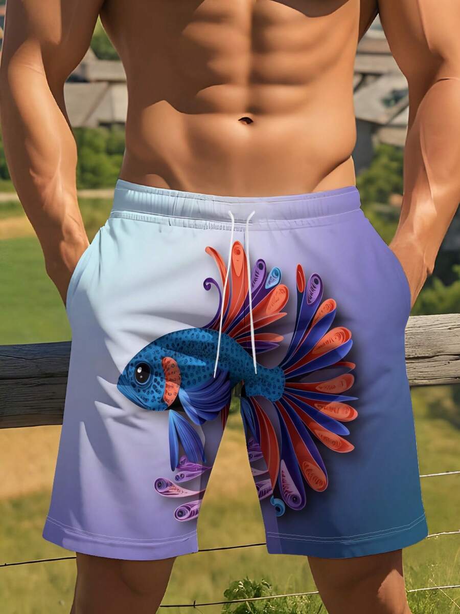 Gradient Purple Blue Swim Trun - Swim Trunk Quick Dry reseña y precio