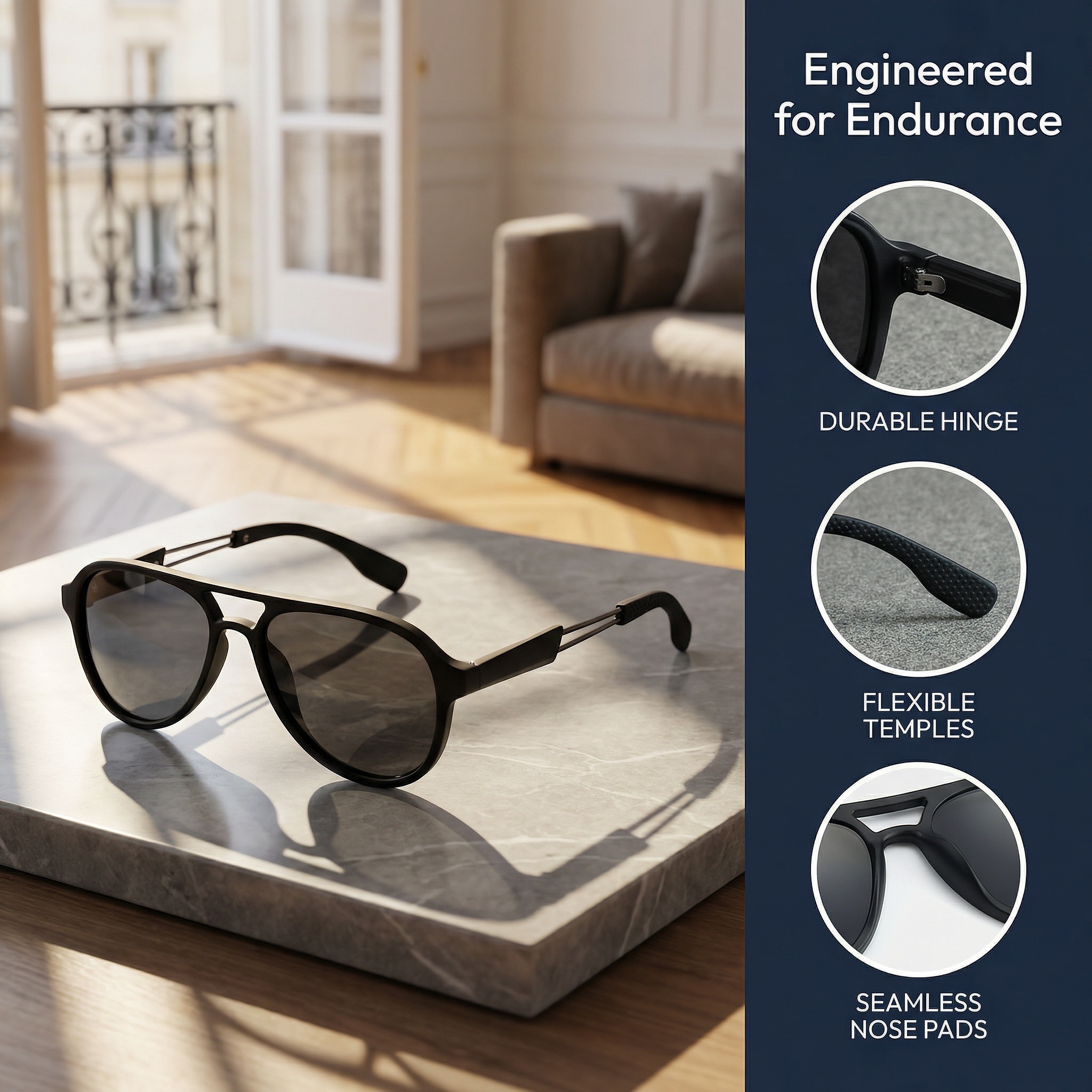 CHALK Men's Vintage Dual-Bridg - Sunglasses Aviator Polarized reseña y precio
