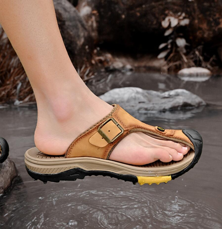 Genuine Leather Sandals Men Br - Flip Flop Leather Men reseña y precio