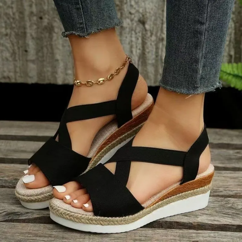Women's Platform Wedge Sandals - Espadrille Slip On reseña y precio