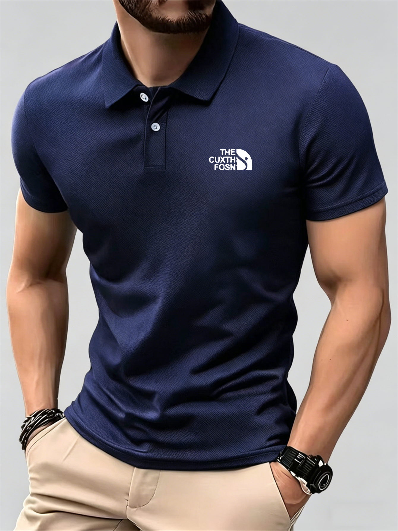 Men's Navy Blue 100% Polyester - Polo Shirt Pique reseña y precio