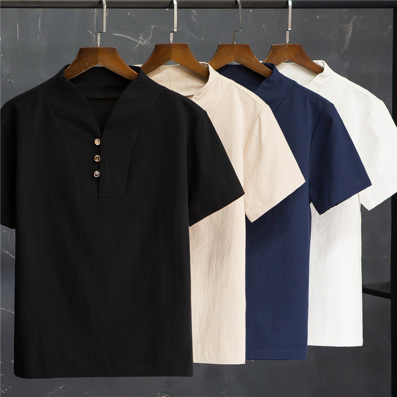 Men's Summer Cotton Linen Shor - Linen Shirt Breathable reseña y precio