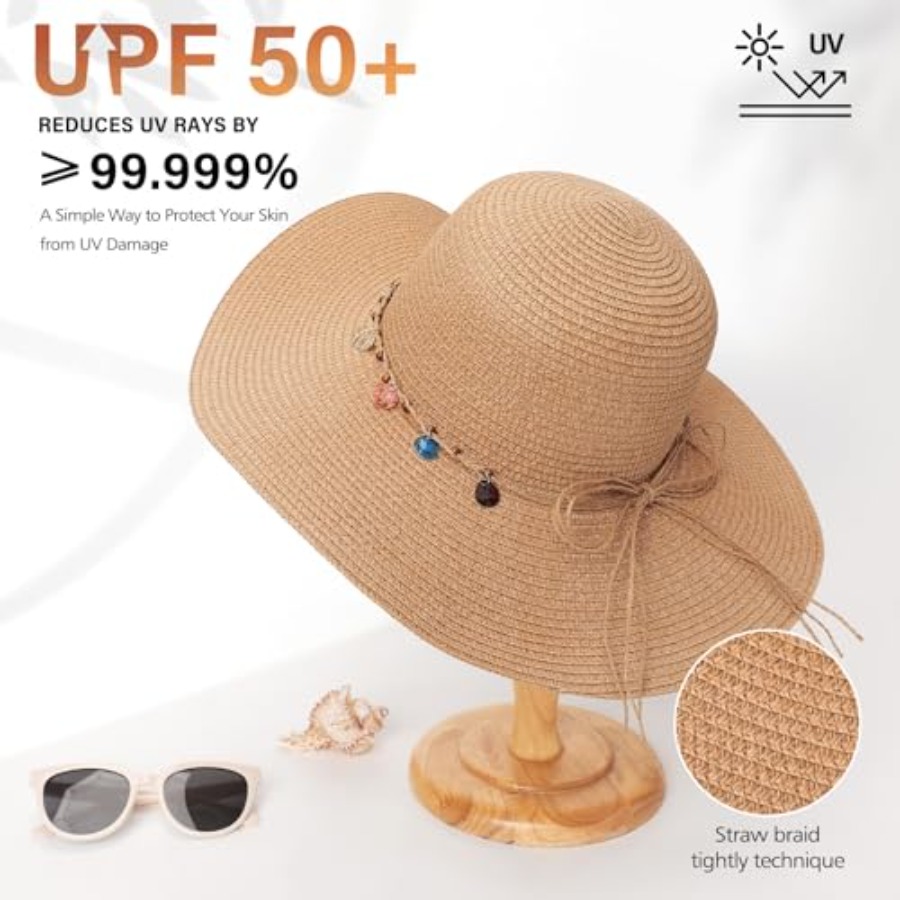 Trifabricy Beach Sun Straw Hat - Packable Hat Nylon reseña y precio
