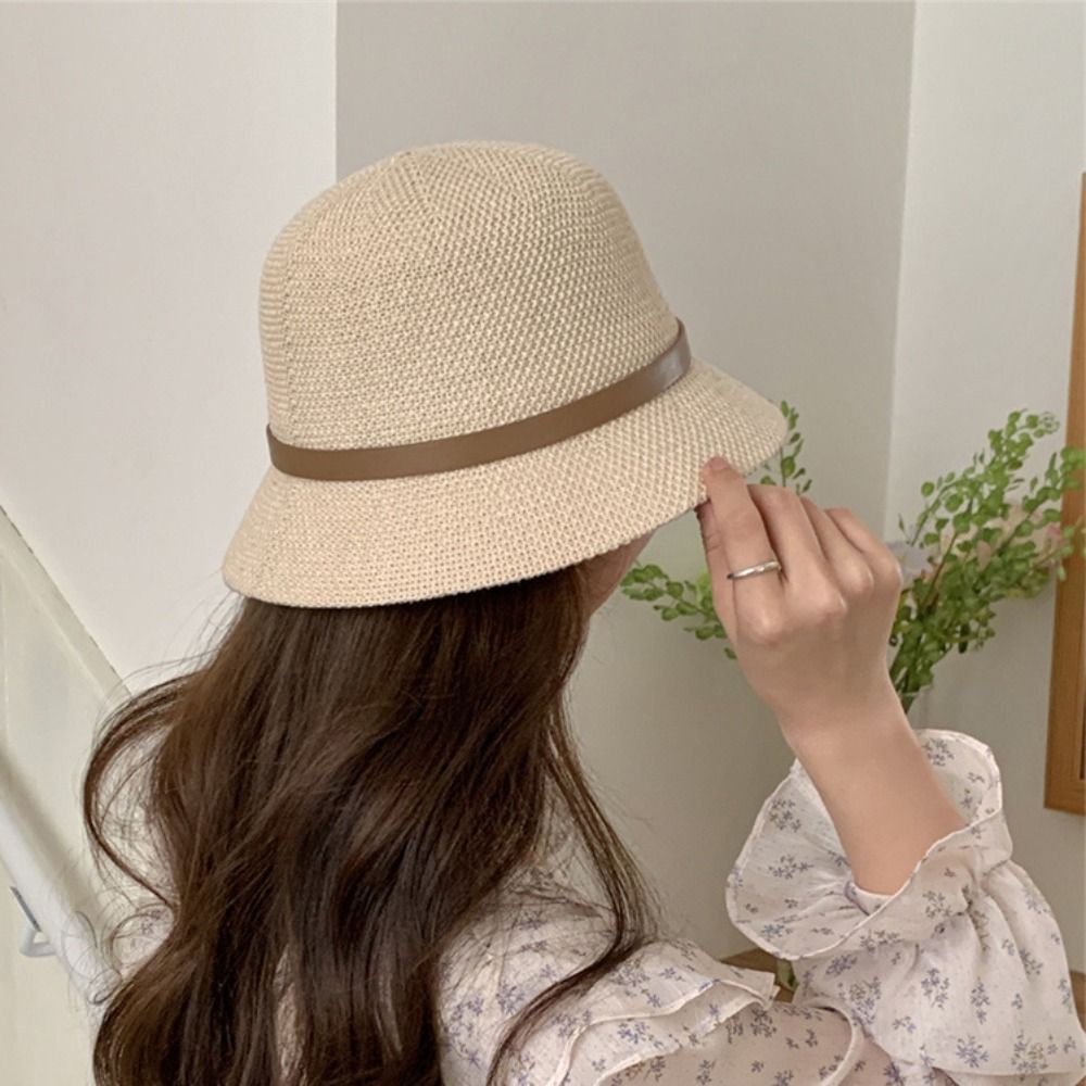Korean PU Leather Belt Women S - Bucket Hat Straw reseña y precio