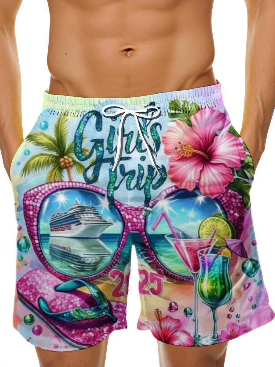 Mens Beach Swim Trunks 3D Prin - Swim Trunk Quick Dry reseña y precio