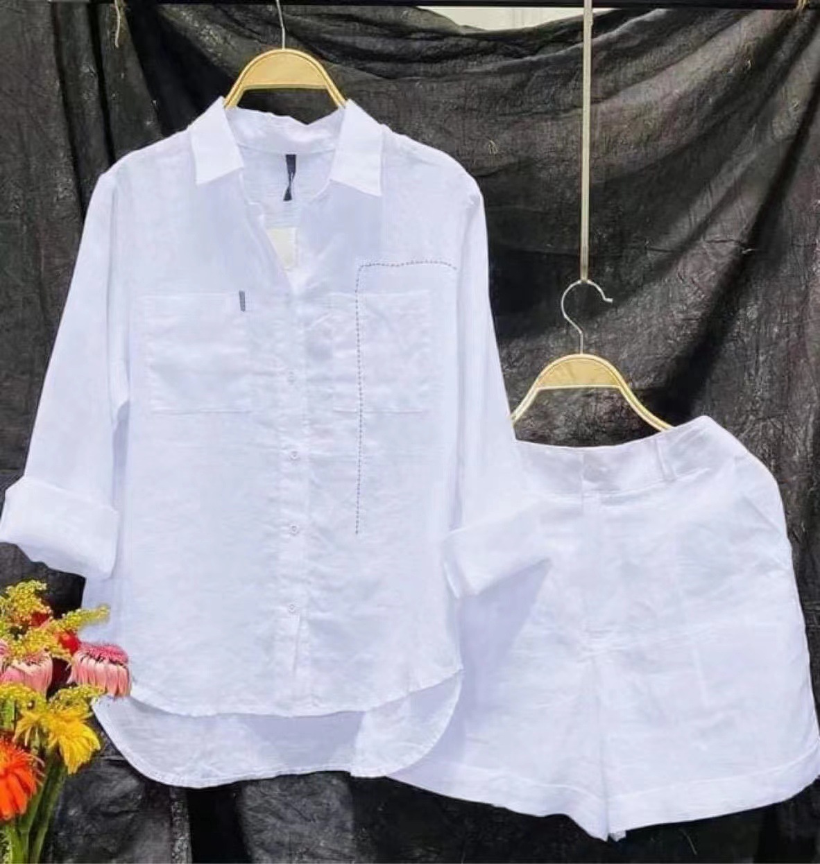 Fashion White Long Sleeve Shir - Linen Shirt Breathable reseña y precio