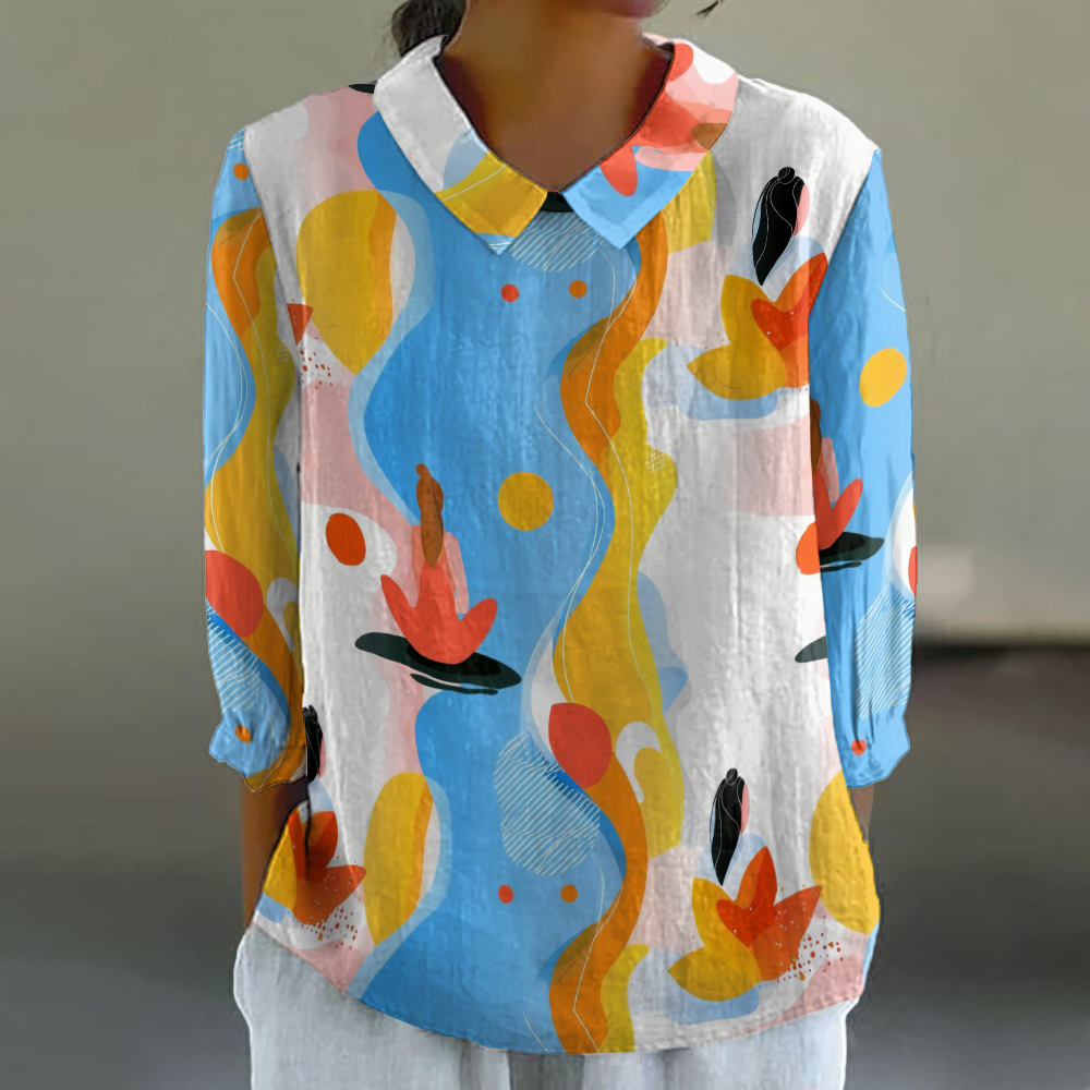 Women's Floral Shirt Cute 3/4  - Resort Shirt Floral reseña y precio