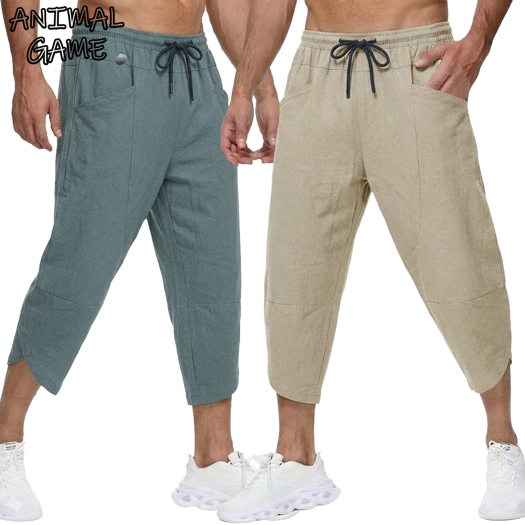 Summer Men's Linen Casual Shor - Short Linen Drawstring reseña y precio