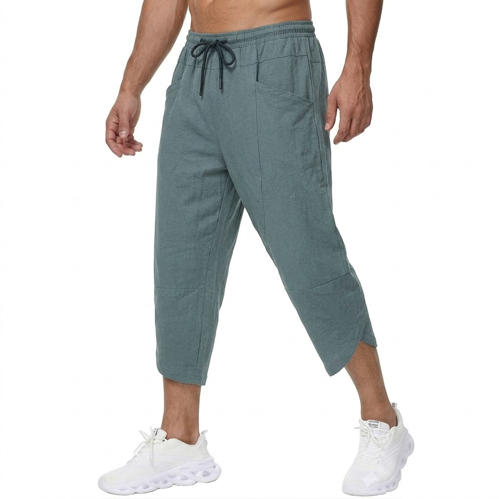 Summer Men's Linen Casual Shor - Short Linen Drawstring reseña y precio