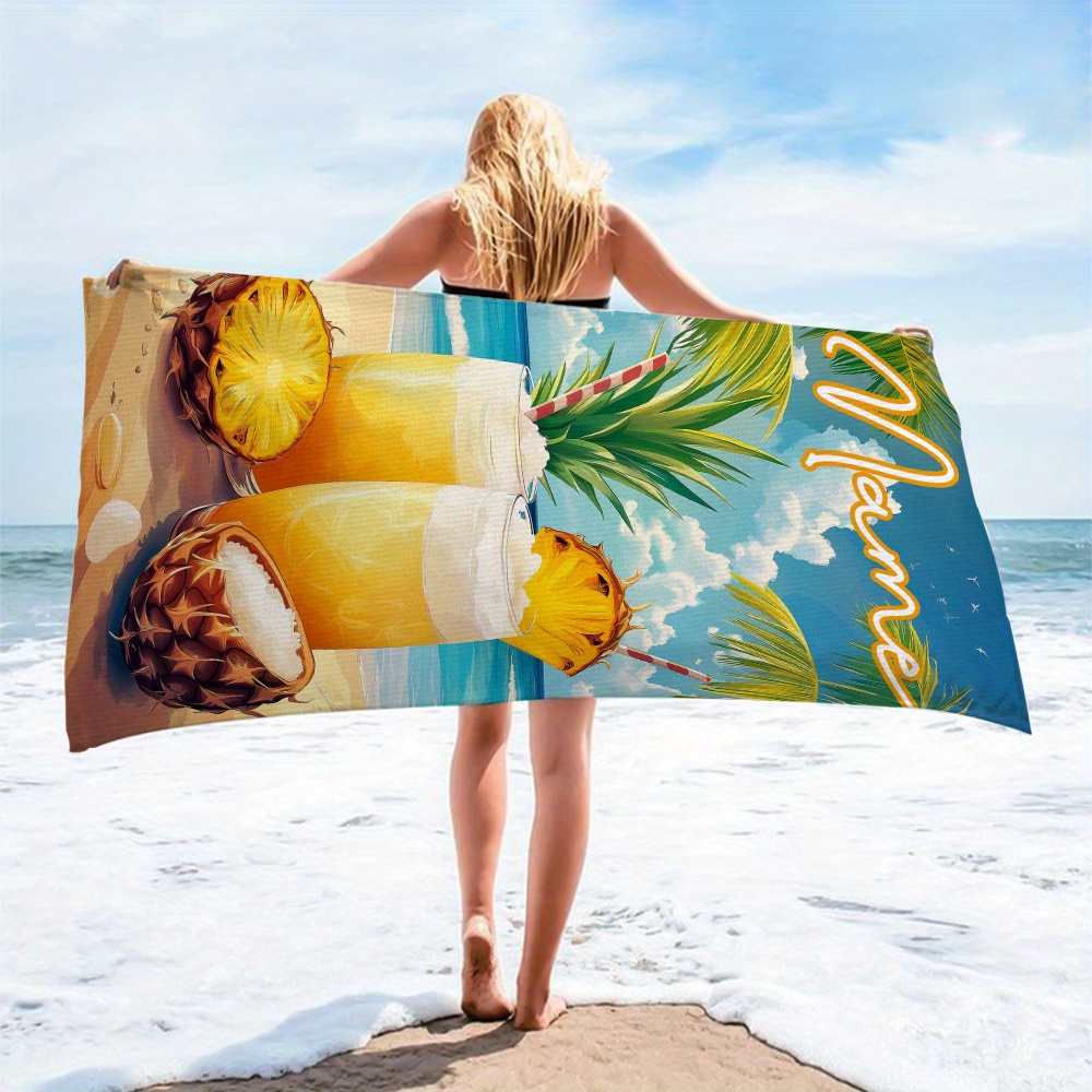 1pc Customized Name Beach Towe - Beach Towel Large reseña y precio