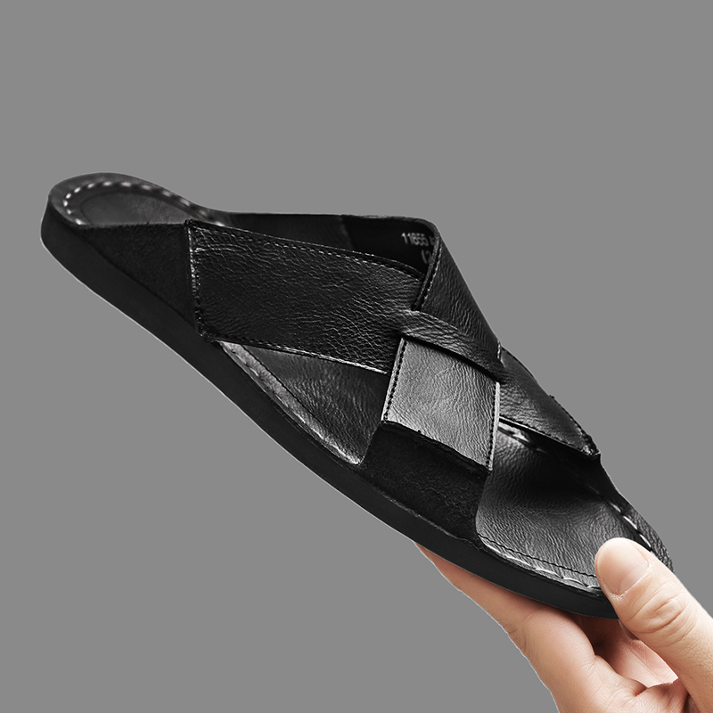 Fashion Genuine Leather Men Sl - Flip Flop Leather Men reseña y precio