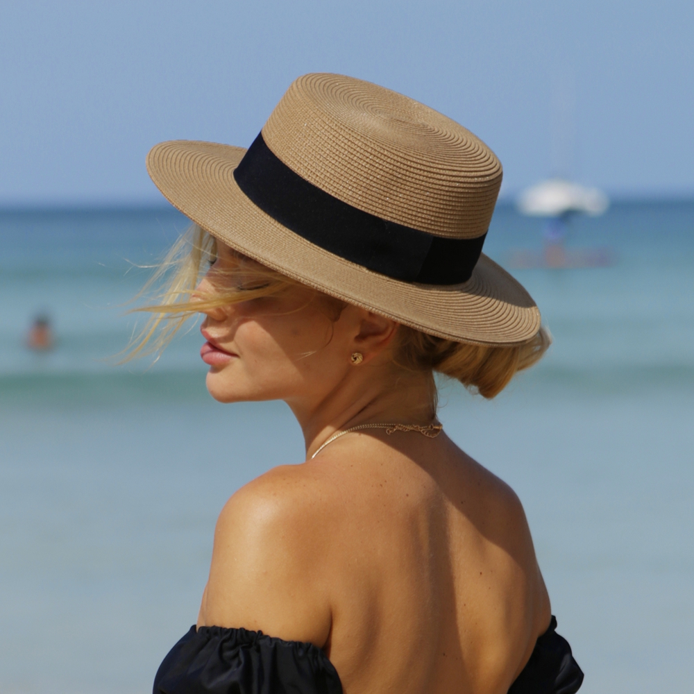 Unisex Flat Top Boater Sun Hat - Bucket Hat Straw reseña y precio