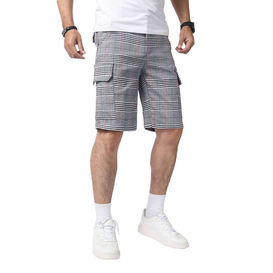 Mens Slim Fit Stretch Plaid Dr - Shorts Chino Slim reseña y precio