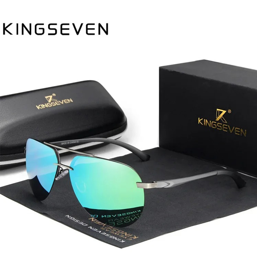 KINGSEVEN  Rimless Pilot Sungl - Sunglasses Aviator Polarized reseña y precio