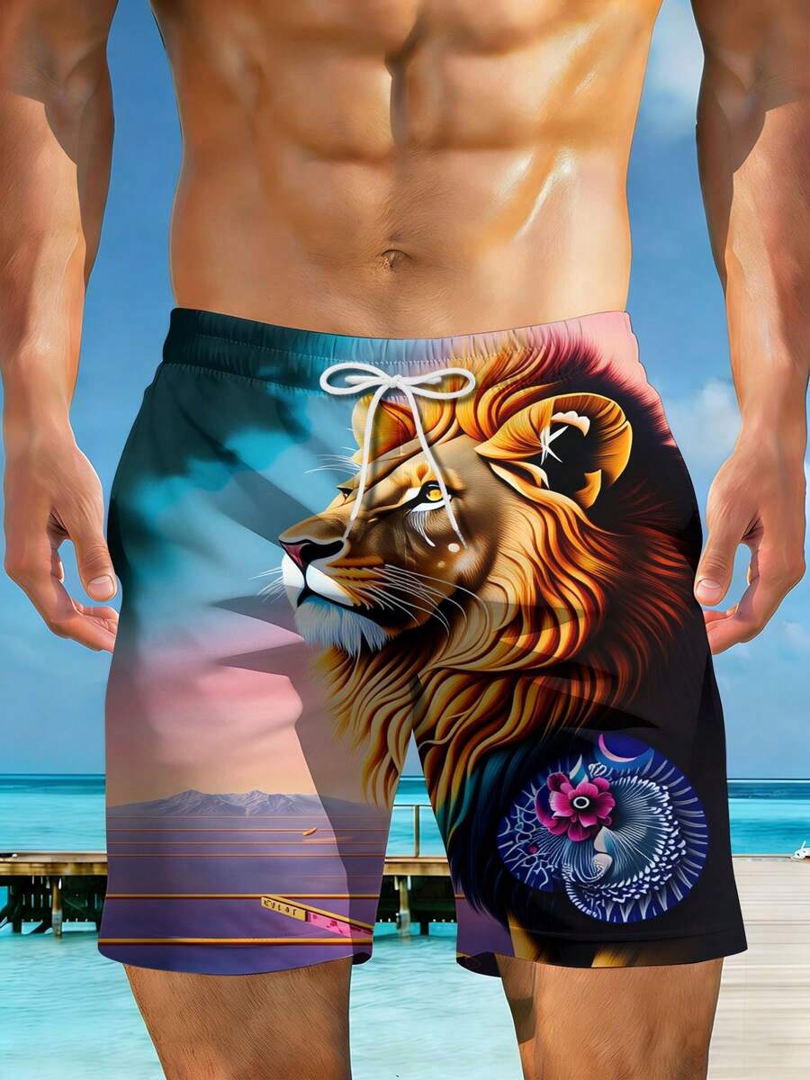 Mens Beach Shorts 3D Print Lio - Swim Trunk Quick Dry reseña y precio