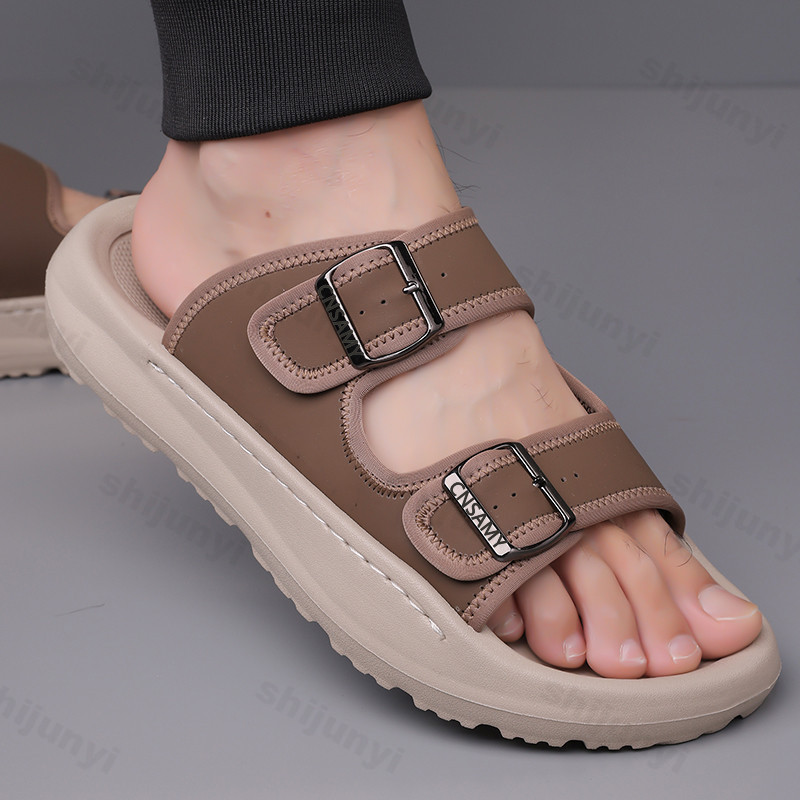 Men's Slippers 2025 Summer Bre - Flip Flop Leather Men reseña y precio