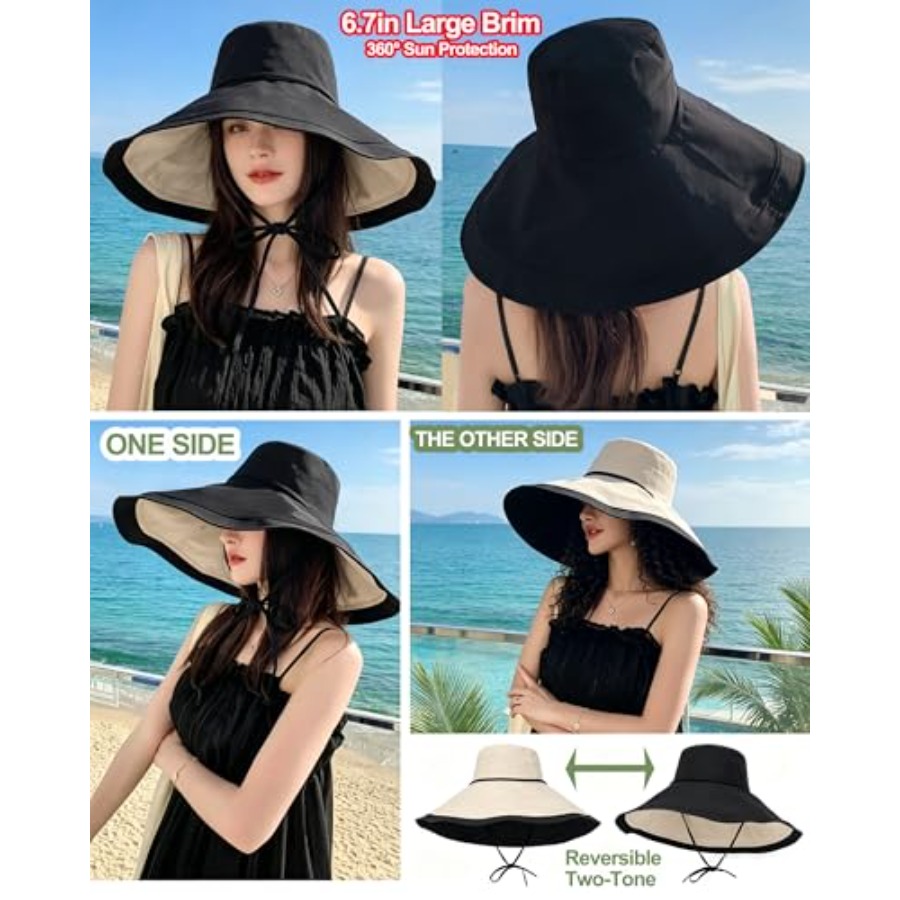 Extra Wide-Brim Sun Hats Women - Packable Hat Nylon reseña y precio