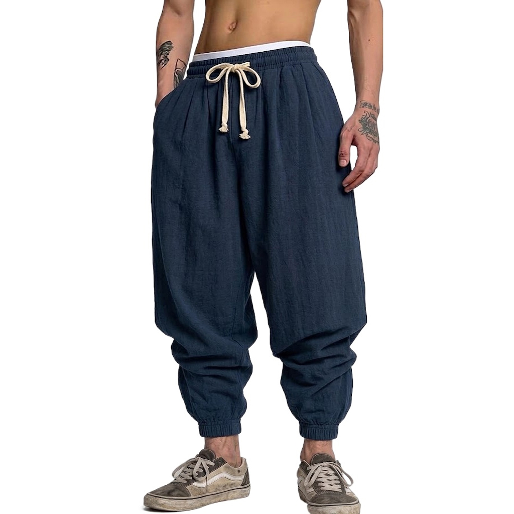 Korean Cotton Linen Trousers A - Short Linen Drawstring reseña y precio