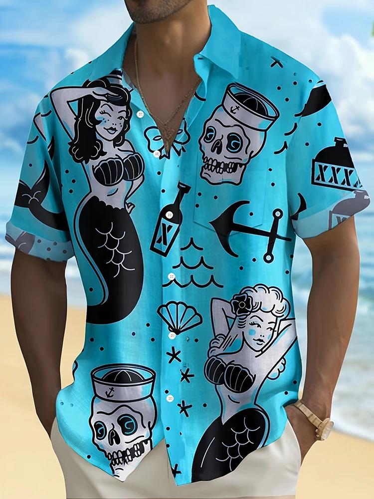 Summer Men's Fashion Casual So - Resort Shirt Floral reseña y precio