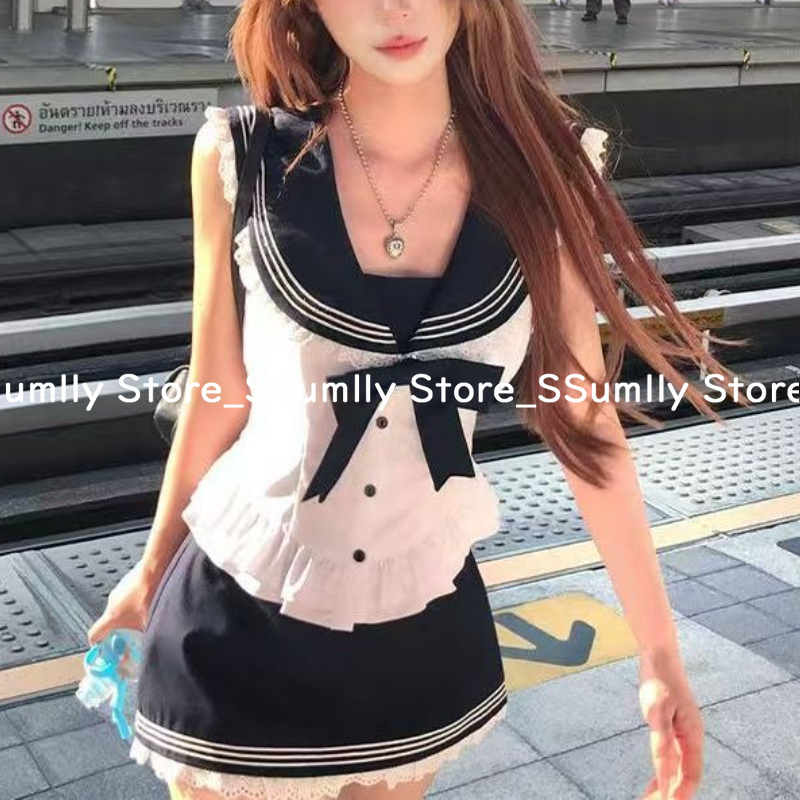 College Style Bow Sweet 2 Piec - Shirt Camp Collar reseña y precio