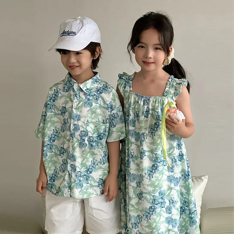 Look Boys Shirts Korean Childr - Resort Shirt Floral reseña y precio