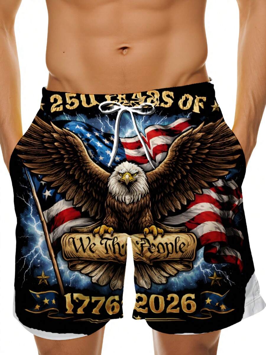 Patriotic Swim Trunks Men Beac - Swim Trunk Quick Dry reseña y precio