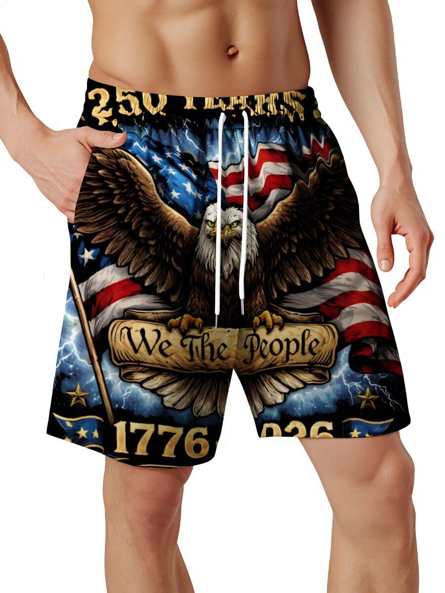 Patriotic Swim Trunks Men Beac - Swim Trunk Quick Dry reseña y precio