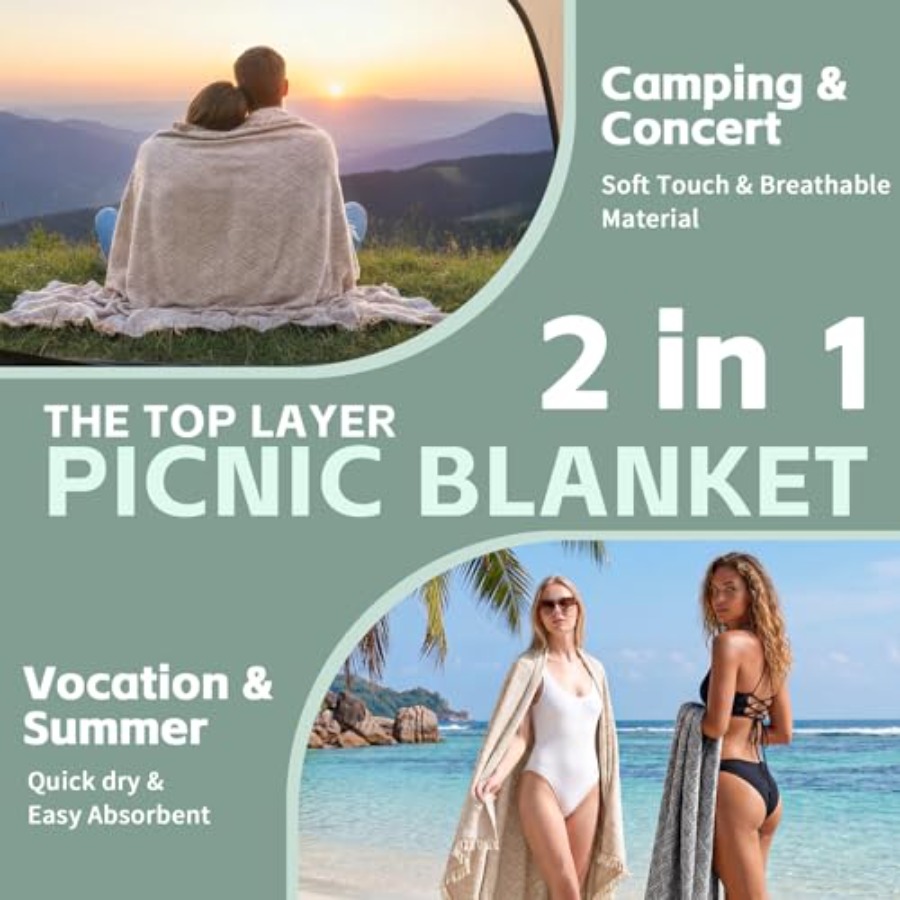 2 in 1 Extra Large Boho Beach  - Beach Towel Large reseña y precio
