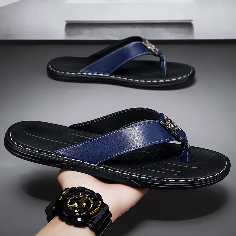 Men's Flip-flops Solid Color w - Flip Flop Leather Men reseña y precio