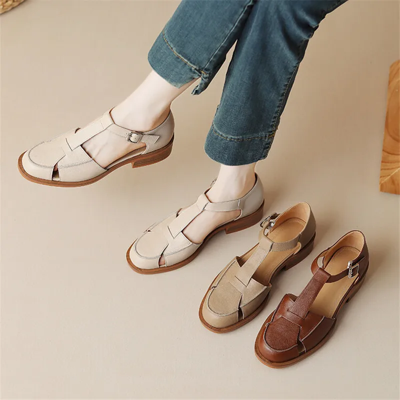 2023 Summer Sandals Cowhide Ro - Casual Sandal Leather reseña y precio