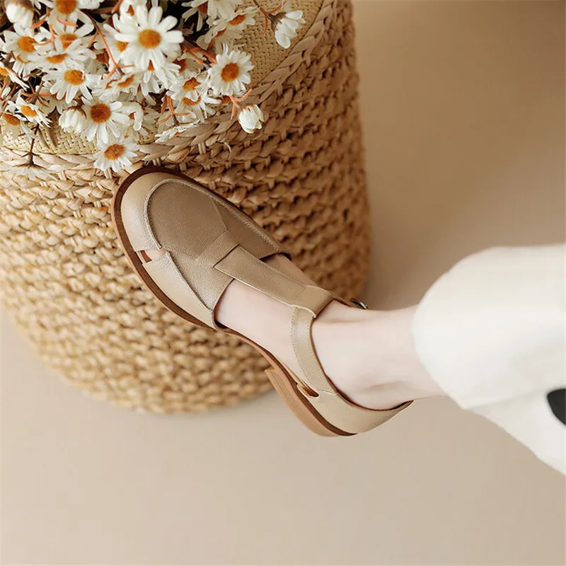 2023 Summer Sandals Cowhide Ro - Casual Sandal Leather reseña y precio