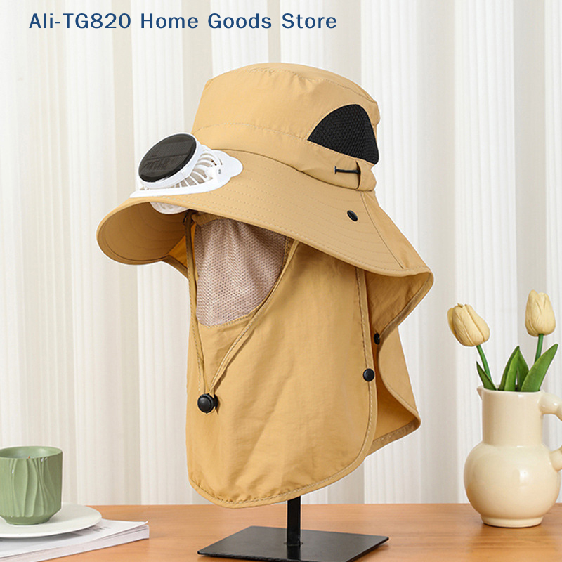 [TG820]Men Fan Hat With Solar  - Bucket Hat Straw reseña y precio