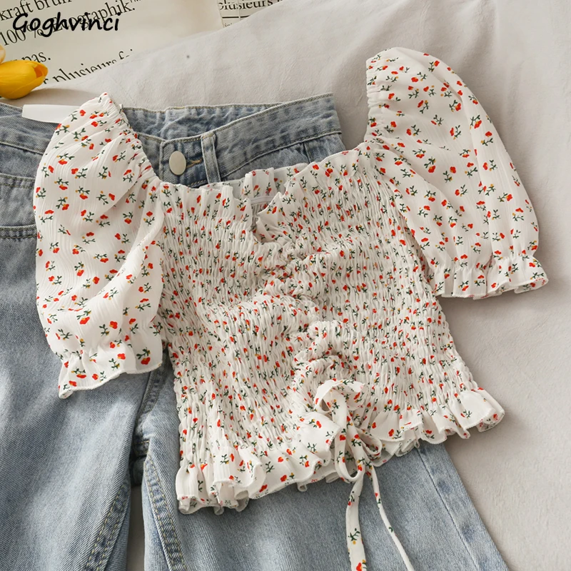 Blouses Shirts Women Floral Dr - Short Linen Drawstring reseña y precio