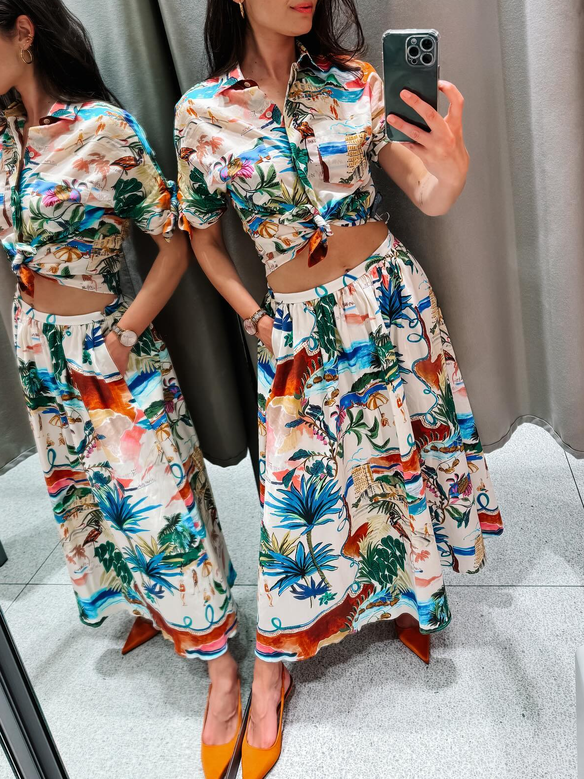 Chic Printed Lapel Single Brea - Resort Shirt Floral reseña y precio