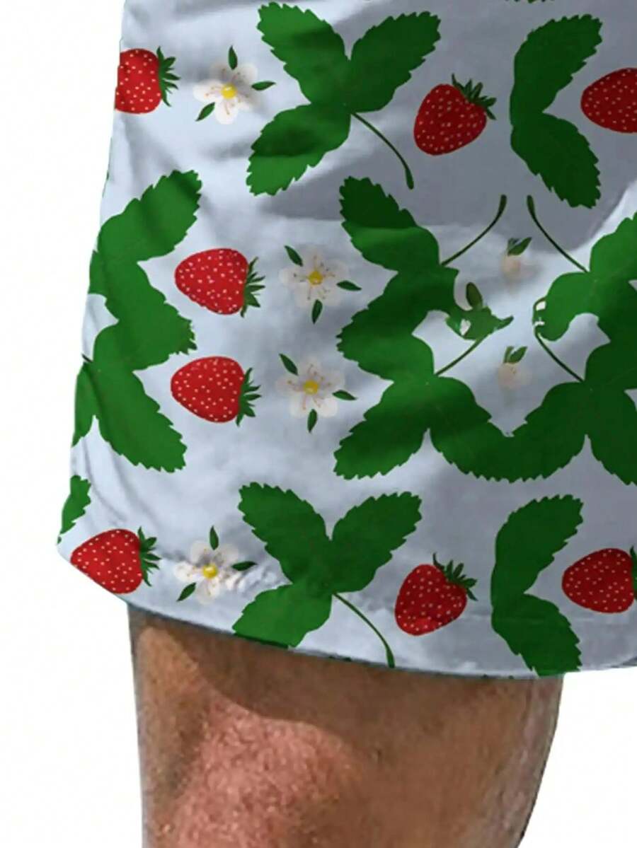 Mens Strawberry Print Beach Sh - Swim Trunk Quick Dry reseña y precio