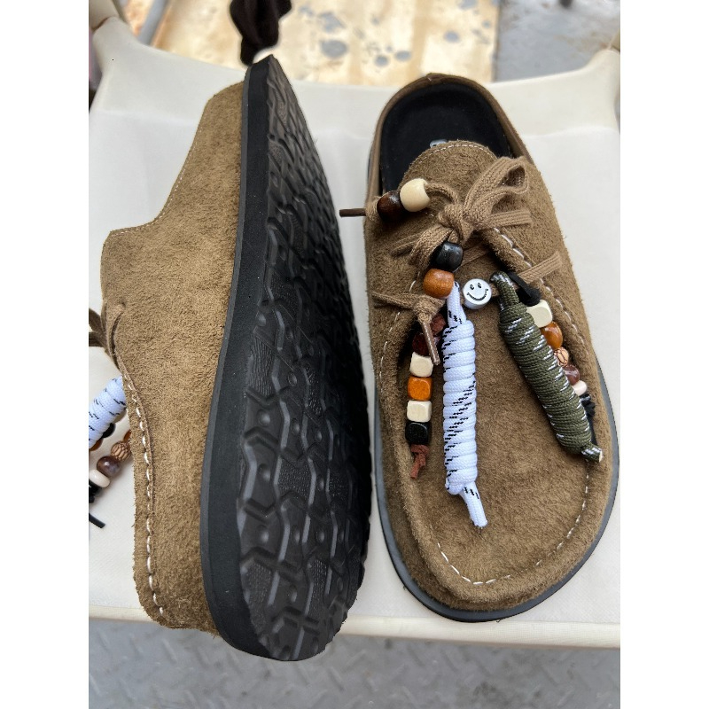 Women Men Clogs Cow Suede Leat - Flip Flop Leather Men reseña y precio